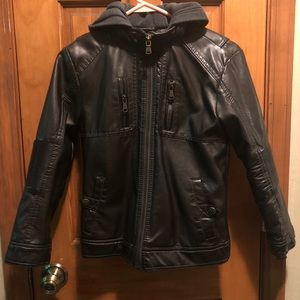 Boys faux coat with hood